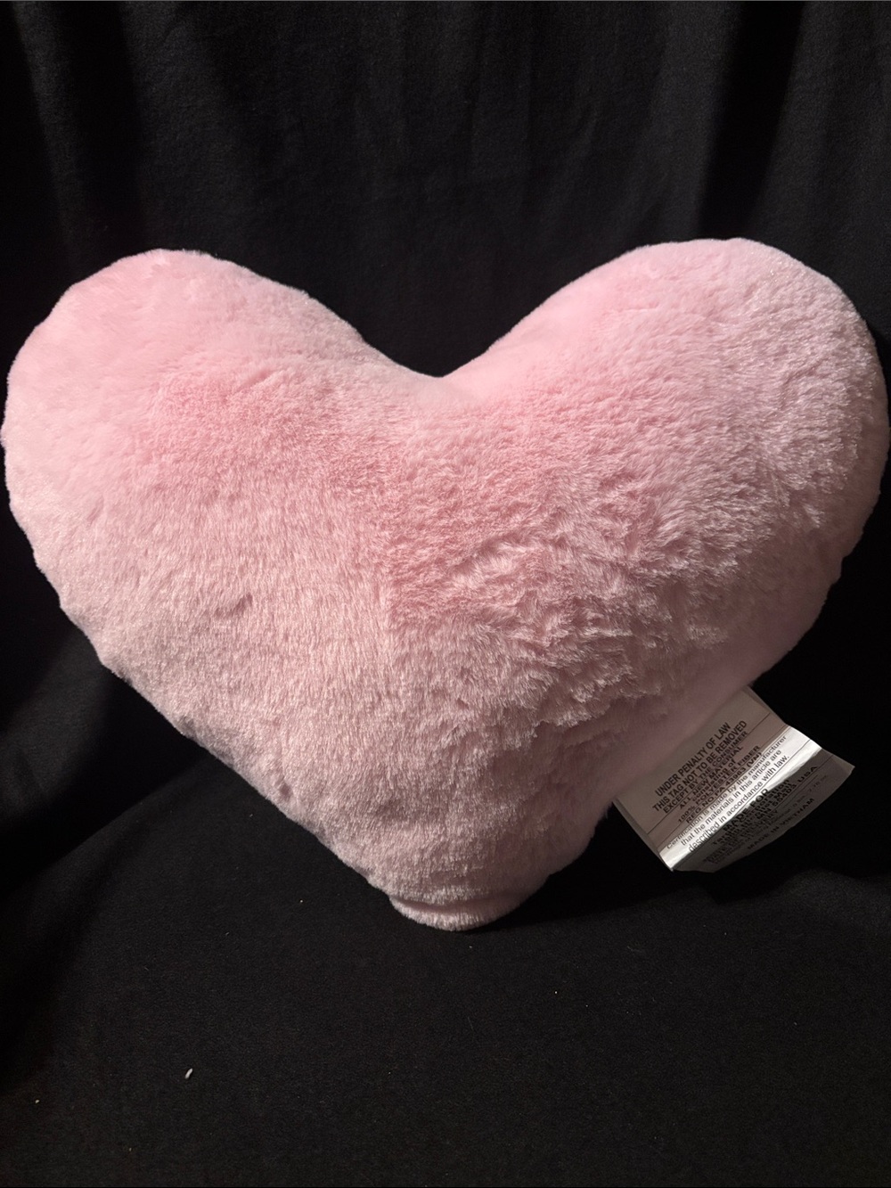 Pink Heart Shaped Faux Fur Throw Pillow